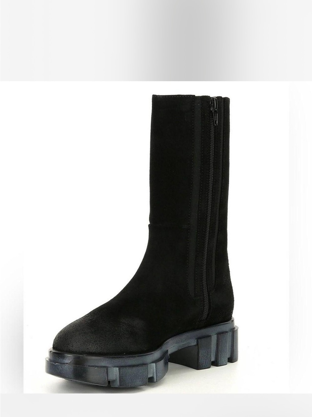 Free People Black Chunky Lug Sole Mid-Calf Boot